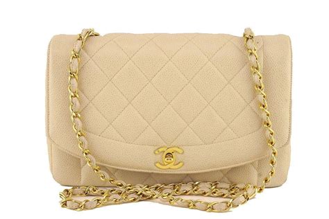 chanel diana flap beige